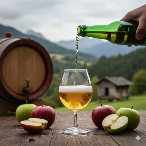 Foto de la técnica tradicional de escanciado de sidra asturiana
