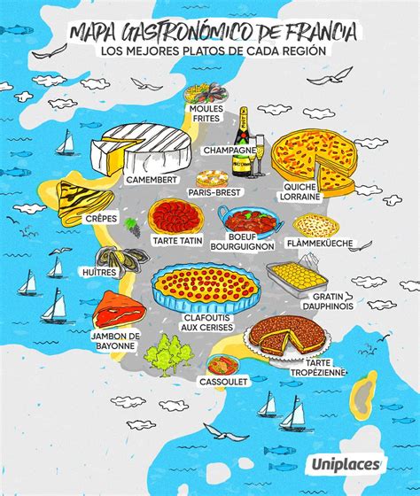 Mapa de la difusión de la cocina francesa en América