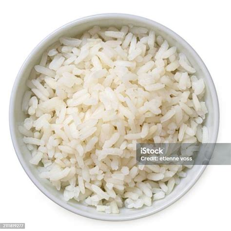 Arroz cocido en un bol