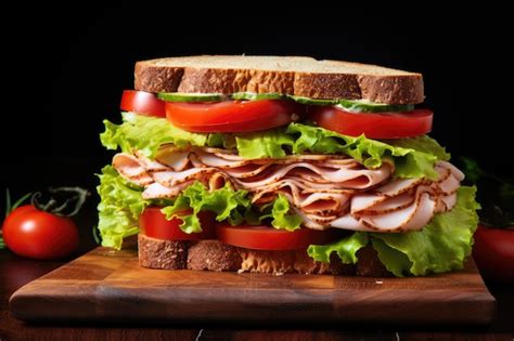 Sándwich de pavo clásico con lechuga y tomate