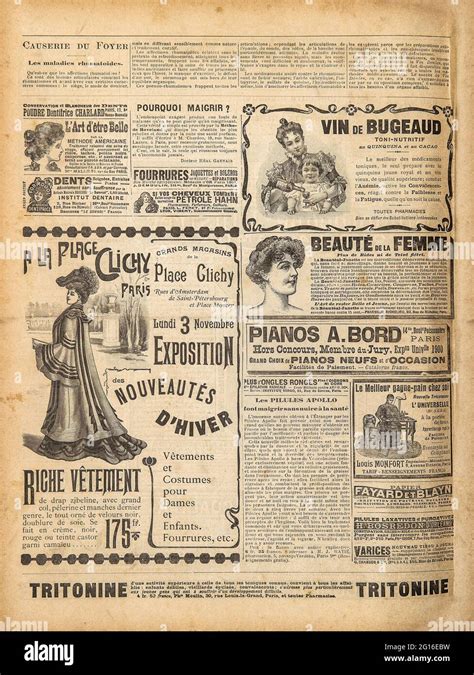 Fotografía de un periódico antiguo con un anuncio de pan de jamón.