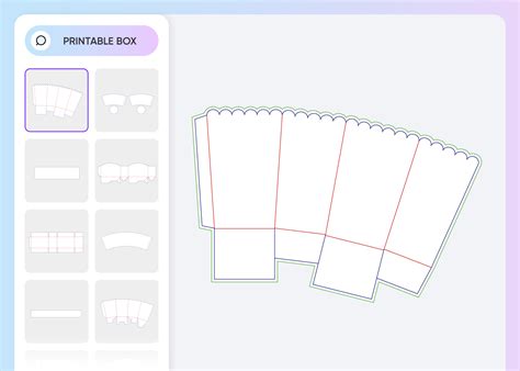 Galería de diferentes tipos de plantillas de cajas de palomitas (redondas, rectangulares, con borde enrollado)