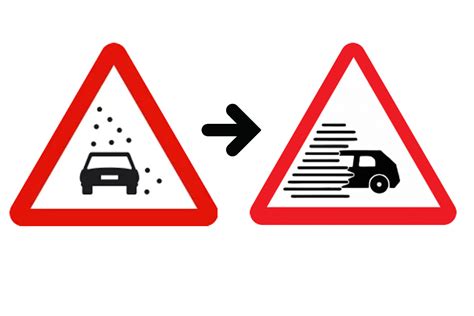 Señal de tráfico de precaución por condiciones adversas como lluvia o nieve