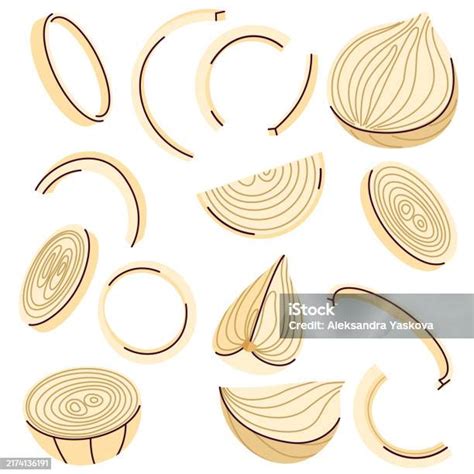 Ilustración de aros de cebolla cortados y preparados para freír.
