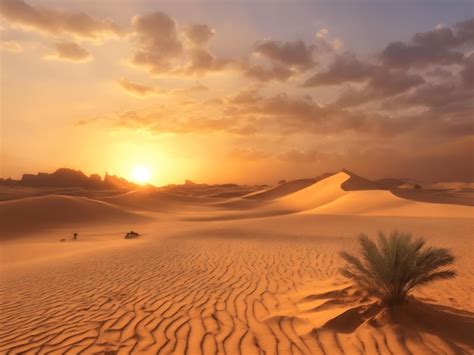 Fotografía de las dunas de arena en el desierto de los Emiratos Árabes Unidos