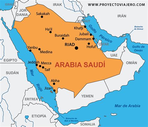 Mapa de Arabia Saudita mostrando la ubicación del centro de producción de salmónidos en un oasis