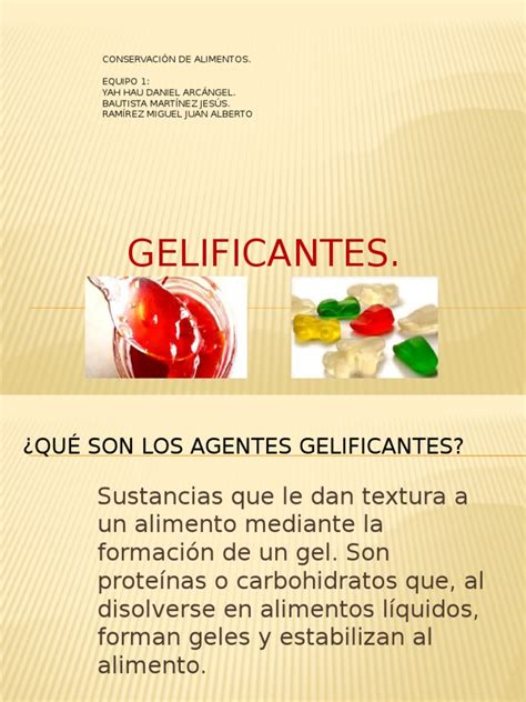 Infografía: Tipos de agentes gelificantes y sus usos.