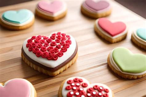 Mesa con galletas y una tarjeta de amor
