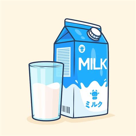 Ilustración de un vaso de leche y un huevo junto a otros alimentos básicos.