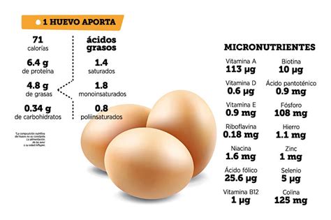 Infografía detallando los nutrientes del huevo.