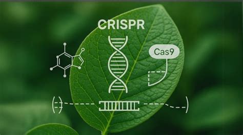 Infografía detallando el flujo de trabajo completo de la edición genética con CRISPR en plantas, desde la identificación del gen hasta la validación del fenotipo.