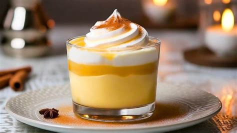 Un postre Suspiro Limeño servido en una copa, mostrando las capas de manjar blanco y merengue.