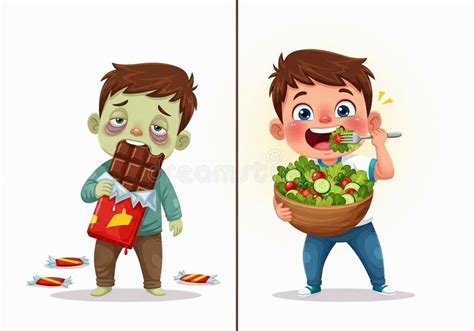 Ilustración de hábitos de afrontamiento poco saludables vs. saludables