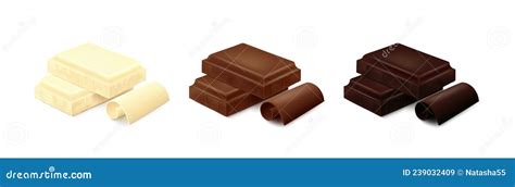 Ilustración de diferentes tipos de chocolate