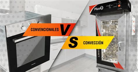Infografía comparativa entre horno de convección y horno convencional, destacando la distribución del calor.
