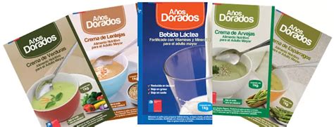Tabla comparativa de nutrientes de la Crema y Bebida Láctea Años Dorados
