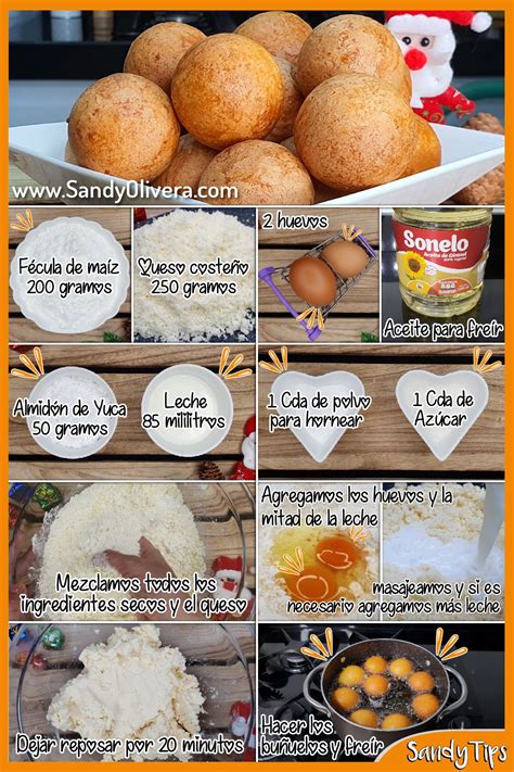 Infografía con los ingredientes y pasos básicos para hacer buñuelos de bocadillo veleño.