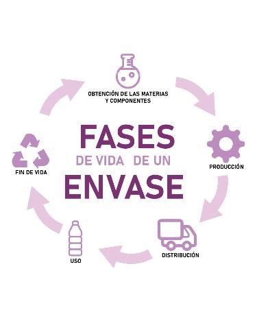 Infografía sobre el ciclo de vida de un envase biodegradable y compostable