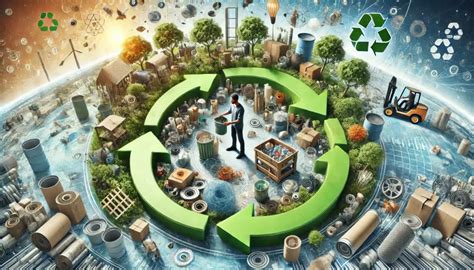 Esquema: la economía circular en la producción automotriz, destacando el reciclaje de plásticos y el uso de fuentes renovables.