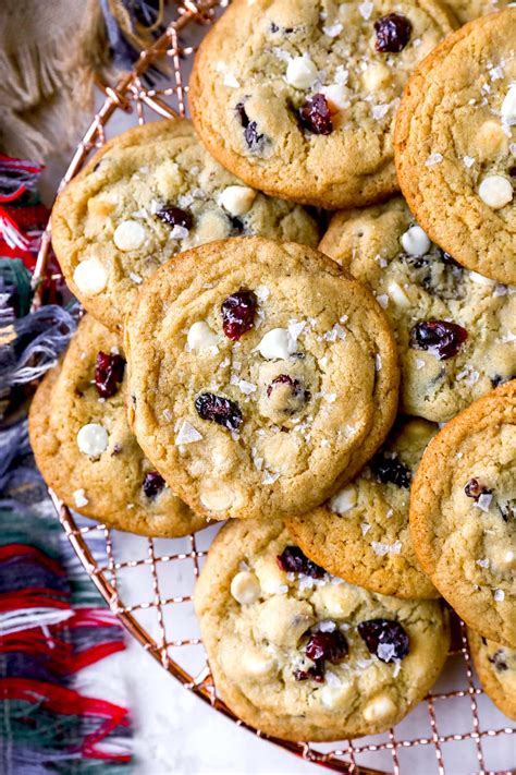 Galletas de arándanos y chocolate blanco caseras sobre una rejilla de enfriamiento