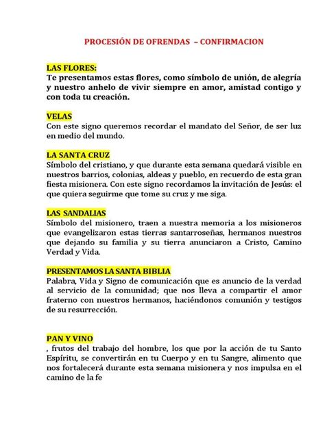 Infografía detallando los elementos del rito de las ofrendas en la Eucaristía