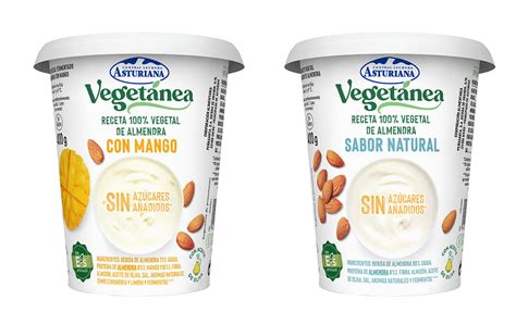 Envase de alternativa vegetal al yogur de mango con frutas