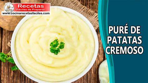 Esquema de ingredientes básicos para un puré de patatas cremoso y consistente