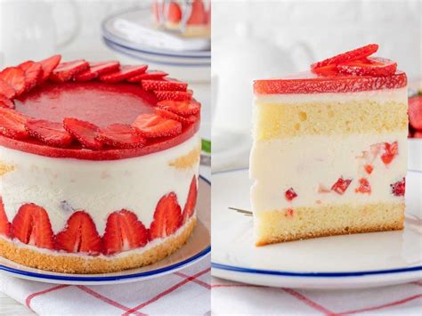 Tarta Fraisier con fresas