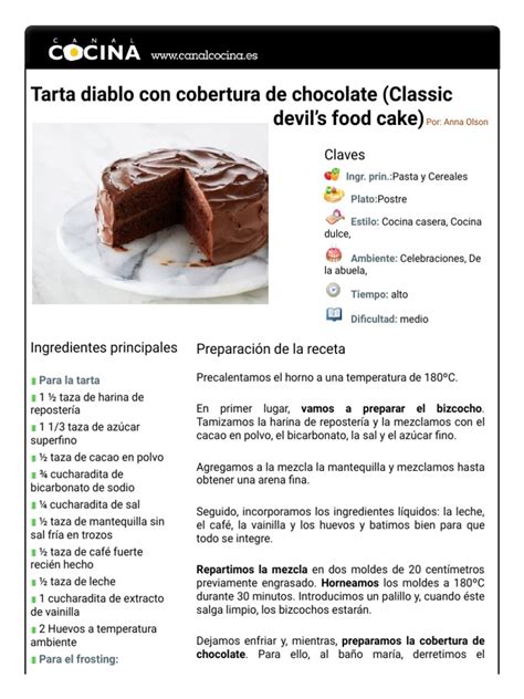 Tarta diablo con cobertura de chocolate