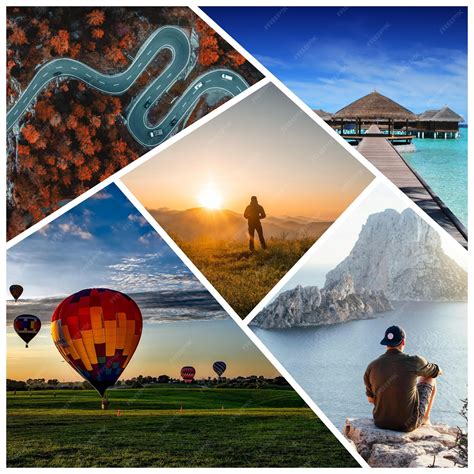 collage de fotos de viaje con elementos de diseño personalizados