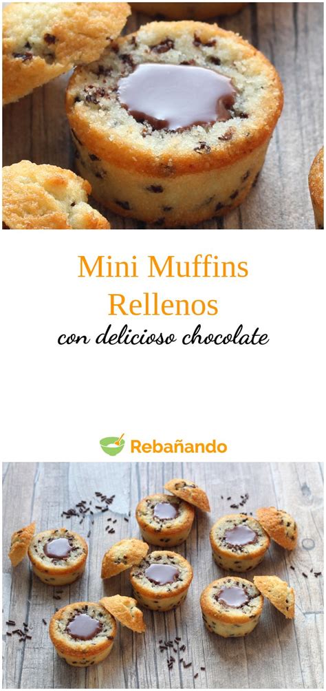 Moldes de muffins rellenos con masa de volcán de chocolate y ganache