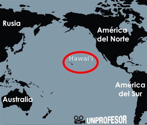Mapa de Hawái destacando su ubicación en el Pacífico y rutas comerciales históricas