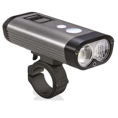 Foto de la luz delantera Ravemen PR1600 mostrando su doble haz de luz