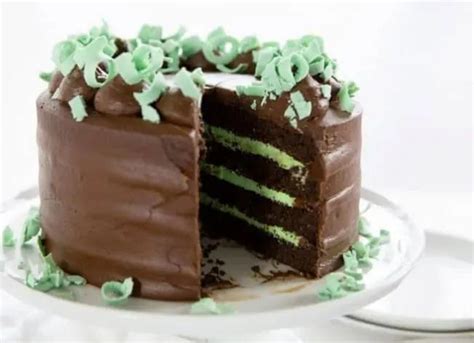 Foto de un naked cake de menta con capas visibles y chocolate.