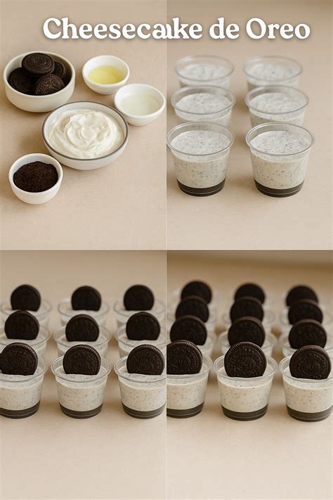 Proceso de triturado de galletas Oreo y mezcla con mantequilla para la base