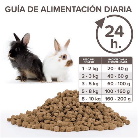 Tabla nutricional recomendada para la dieta de conejos