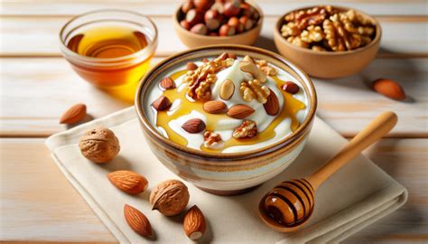 Esquema de los ingredientes principales: sémola, yogur, almíbar de cítricos y frutos secos