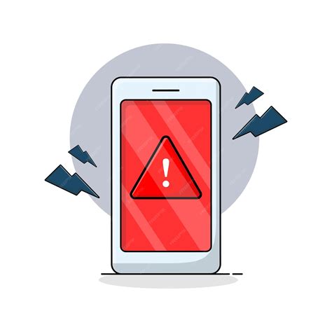 Gráfico o icono de un teléfono con señal de advertencia