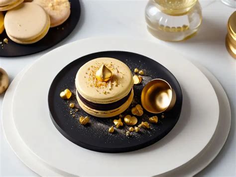 Diversos postres decorados con oro comestible