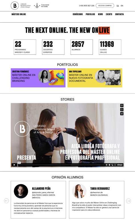 ejemplo de diseño web con combinación rojo y negro