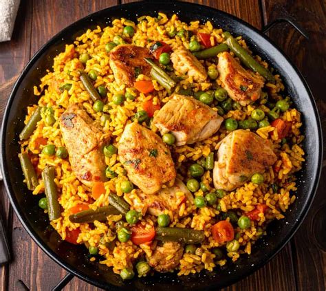 Collage de fotos de diversos platos de arroz: paella, arroz con pollo, arroz a la cubana