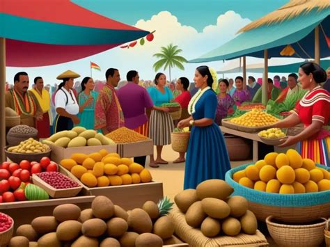 Ilustración histórica sobre el intercambio cultural y gastronómico en la época colonial