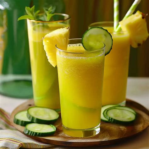 Zumo de piña y pepino refrescante