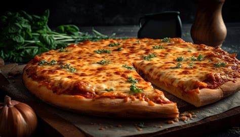 Fotografía profesional de una pizza por metro recién horneada