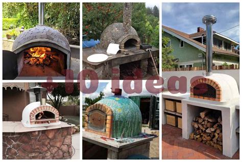 Collage de diferentes hornos de pizza domésticos y portátiles