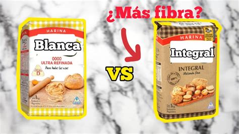 infografía comparativa de harina blanca y harina integral