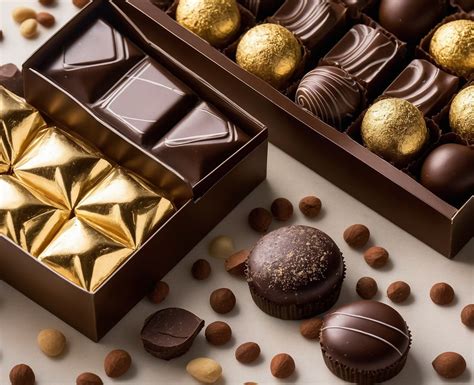 Variedad de chocolates belgas finos en una caja