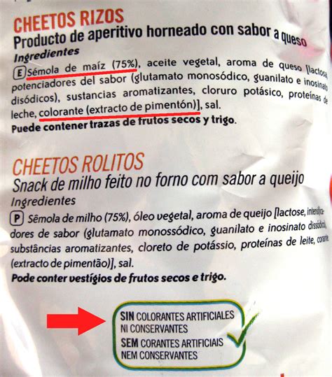 Infografía con los ingredientes principales de los Cheetos: maíz, aceite vegetal, sazonador de queso.