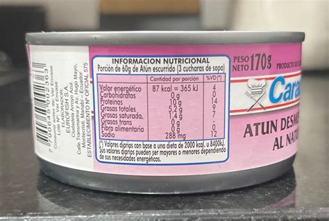 Tabla comparativa de valores nutricionales de atún en aceite vs atún en agua