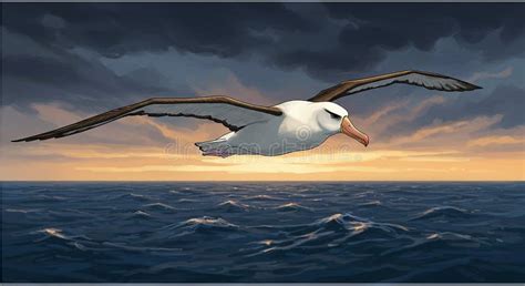 Imagen de un Albatros con las alas extendidas sobre el mar